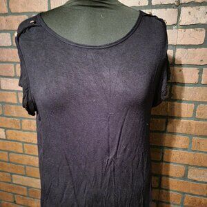 Claudia Richard Black with Chevron inset back design.  Size Large